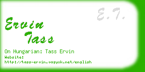 ervin tass business card